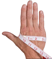 Relief Glove works best with a snug fit. Measuring just below the knuckles is the best way to determine what size to order: Small 6.5″ – 7″ Med. 7.5″ – 8″ Large 8.5″ – 9″ X-Large 9"-10.5"